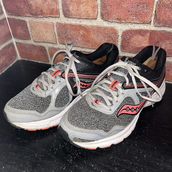 Saucony Womens Grid Cohesion 10 S15333-14 Gray/Pink Running Sneakers Size 10 - Picture 2 of 12